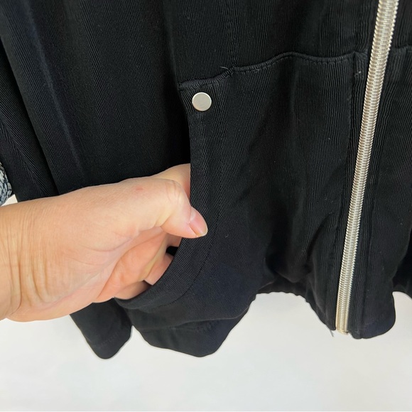 Alfani Jacket Fall Women's M Medium Black Full Zip Sweatshirt Mock Collar - Picture 2 of 6